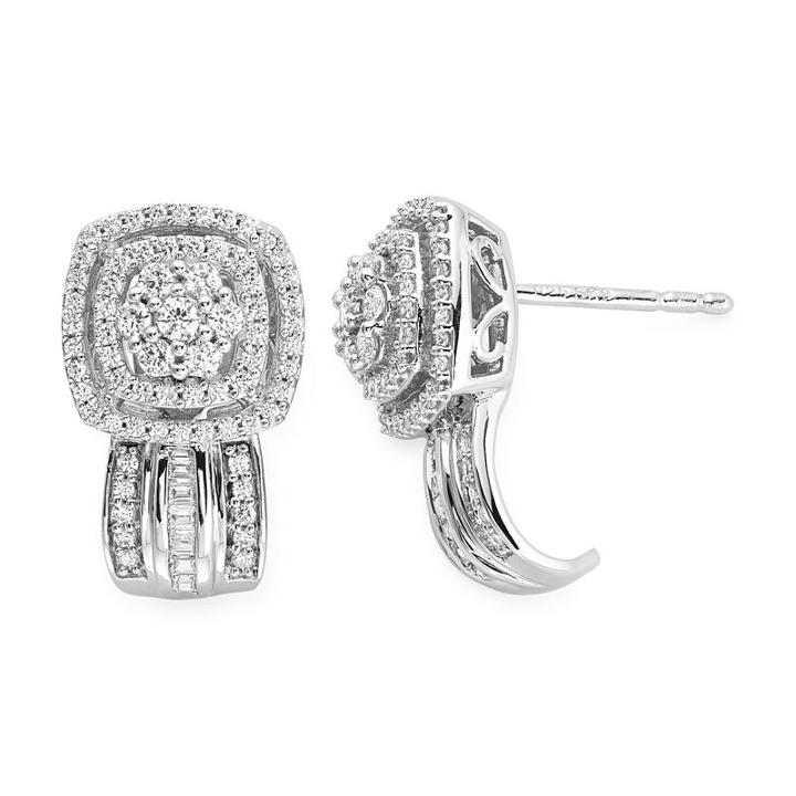 Diamond Blossom 3/4 Ct. T.w. Genuine White Diamond Stud Earrings