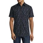 Haggar Short Sleeve Button-front Shirt-big And Tall