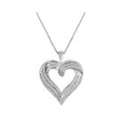 1/2 Ct. T.w. Diamond Sterling Silver Triple-heart Pendant Necklace