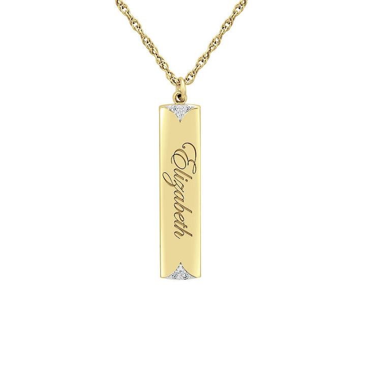 Womens Diamond Accent Genuine White Diamond 10k Gold Round Pendant Necklace