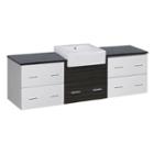 73.5-in. W Wall Mount White-dawn Grey Vanity Set For 3h8-in. Drilling Black Galaxy Top