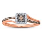 Womens 1/6 Ct. T.w. Champagne Diamond 10k Gold Promise Ring