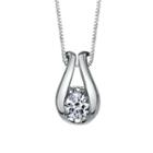 Sirena Womens 1/6 Ct. T.w. White Diamond 14k Gold Pendant Necklace