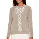 Alfred Dunner Alpine Lodge Long-sleeve Embroidered Chenille Sweater