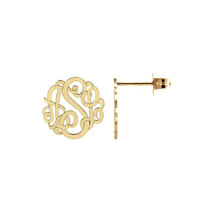 Personalized 10mm Script Monogram Earrings