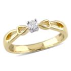 Womens 1/10 Ct. T.w. Genuine Round White Diamond 18k Gold Over Silver Promise Ring