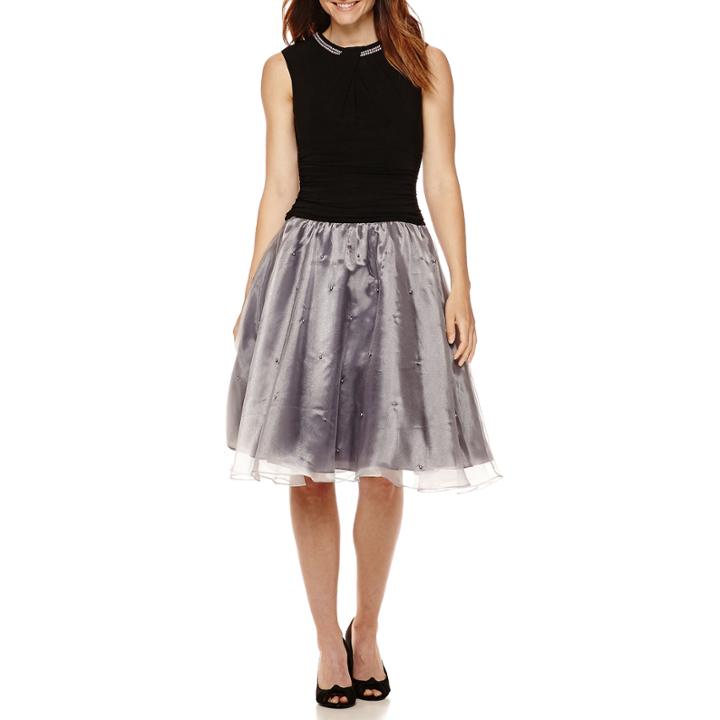 Sl Fashions Sleeveless Pearl-trim Dress