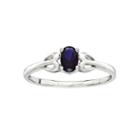 Womens Blue Sapphire Sterling Silver Delicate Ring