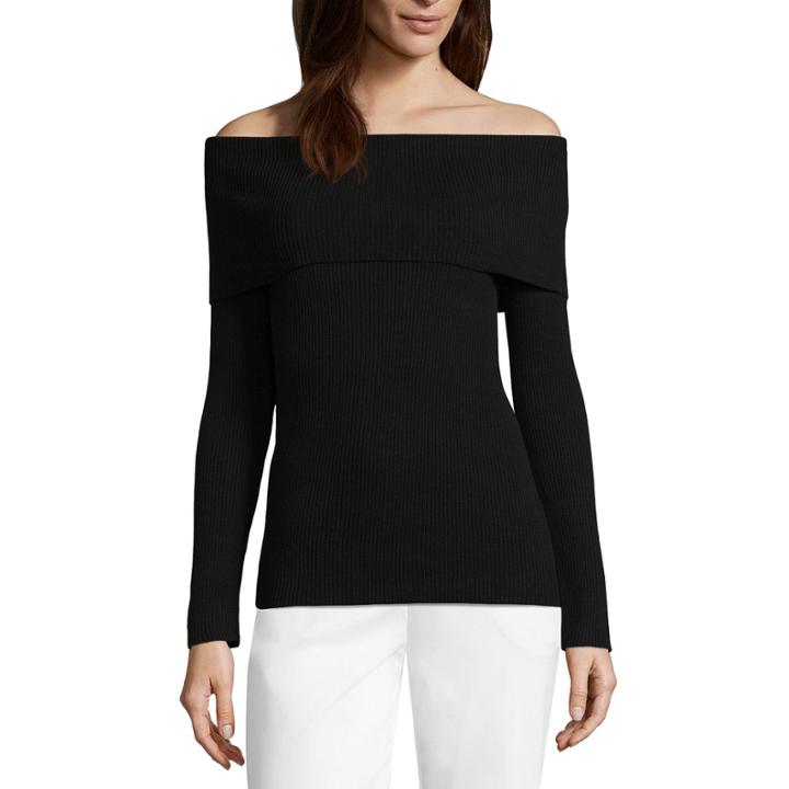 Worthington Long Sleeve Off The Shoulder Sweater