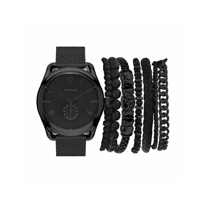 Rocawear Mens Black 8-pc. Watch Boxed Set-rmst5350b328-362