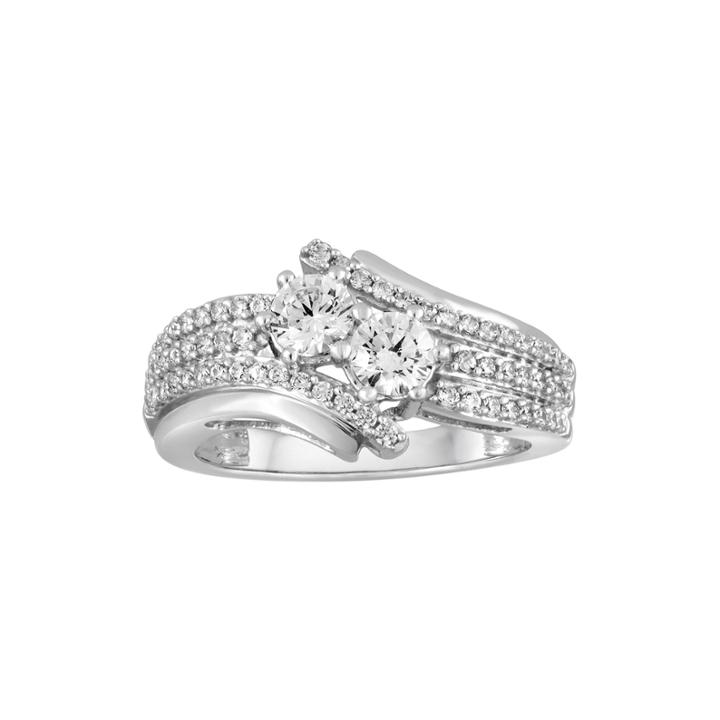 1 Ct. T.w. Diamond 10k White Gold 2-stone Ring