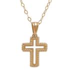 Infinite Gold&trade; 14k Yellow Gold Open Cross Pendant Necklace