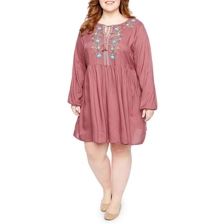 Arizona Short Sleeve Peasant Dress-juniors