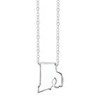Footnotes Sterling Silver Rhode Island State Necklace