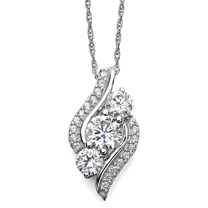Diamonart 3-stone Cubic Zirconia Pendant