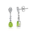 Green Peridot Sterling Silver Drop Earrings