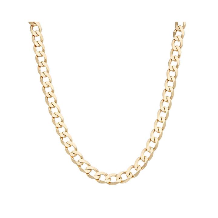 Mens 18k Yellow Gold Over Silver 9.6mm 24 Curb Chain Necklace