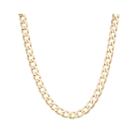 Mens 18k Yellow Gold Over Silver 9.6mm 24 Curb Chain Necklace