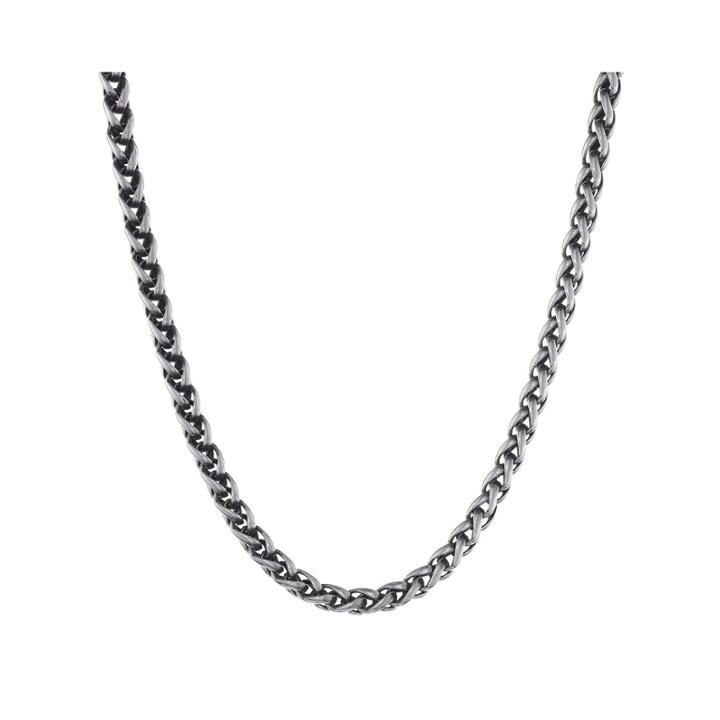 Mens Antiqued Stainless Steel 24 3mm Wheat Chain