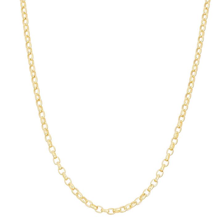 14k Gold Over Silver Semisolid 22 Inch Chain Necklace