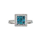 Limited Quantities 3/4 Ct. T.w. Color-enhanced Blue Diamond 14k White Gold Ring