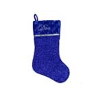 17 Metallic Royal Blue Embroidered Diva Christmas Stocking With Shadow Velveteen Cuff