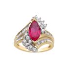 Lab Created Ruby & White Sapphire Ring In 14k Gold Over Silver