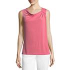 Liz Claiborne Drape Neck Pleated Knit Tank Top