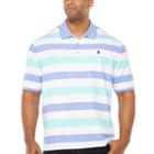 Izod Short Sleeve Natural Stretch Striped Polo Shirt Big And Tall