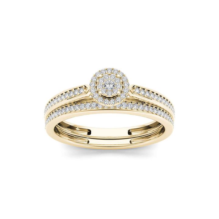 1/4 Ct. T.w. Diamond 10k Yellow Gold Bridal Ring Set
