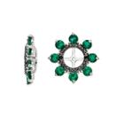 Lab-created Emerald And Genuine Black Sapphire Earring Jackets