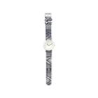 Olivia Pratt Womens Silver-tone Faux Mop Dial Navy-white Patterned Fabric Strap Watch 10352tr
