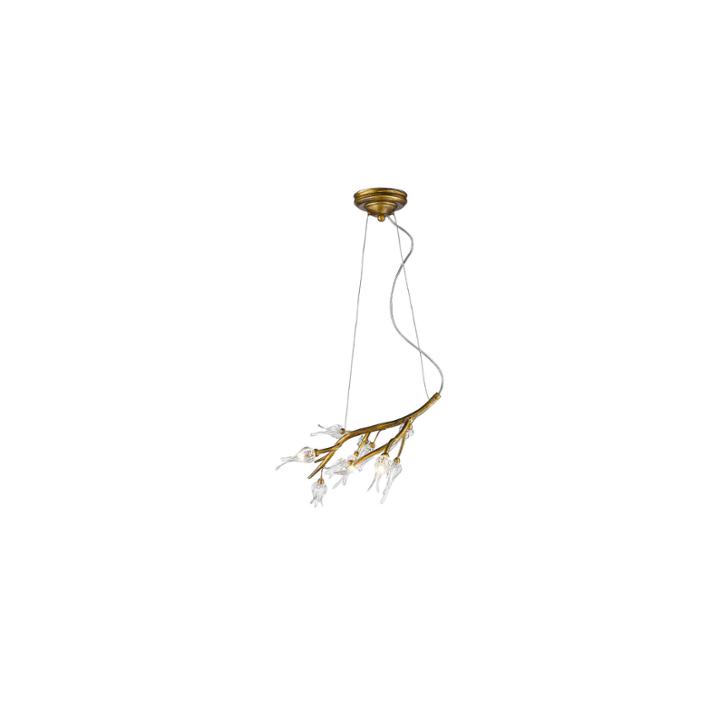 Aiyana Mini Pendant In Gold Leaf With Clear Glassflowers