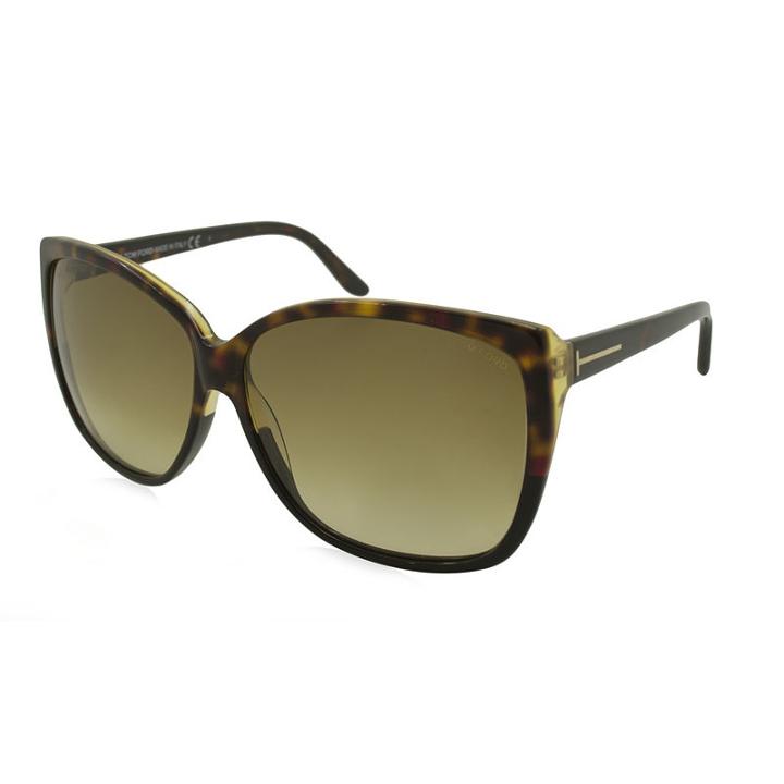 Tom Ford Sunglasses - Lydia / Frame: Shiny Light Havana Lens: Light Brown Gradient
