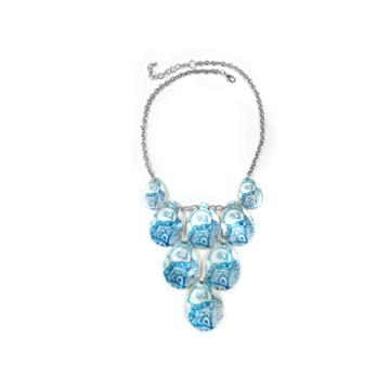 Studio By Carol Dauplaise Blue Shell Silver-tone Collar Necklace