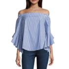 Heart N Soul 3/4 Sleeve Poplin Blouse-juniors