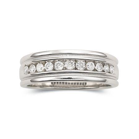 Mens 1 Ct. T.w. Diamond Ring Milgrain Sterling Silver