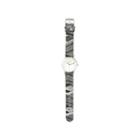 Olivia Pratt Womens Silver-tone Faux Mop Dial Grey-black Patterned Fabric Strap Watch 10352tr