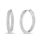 2 Ct. T.w. Lab Created White Cubic Zirconia 24.5mm Curved Hoop Earrings