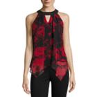 By & By Sleeveless Scoop Neck Chiffon Blouse-juniors