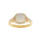 1/4 Ct. T.w. Diamond And Lab-created Opal 10k Yellow Gold Ring
