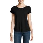 Liz Claiborne Short Sleeve Scoop Neck T-shirt-womens