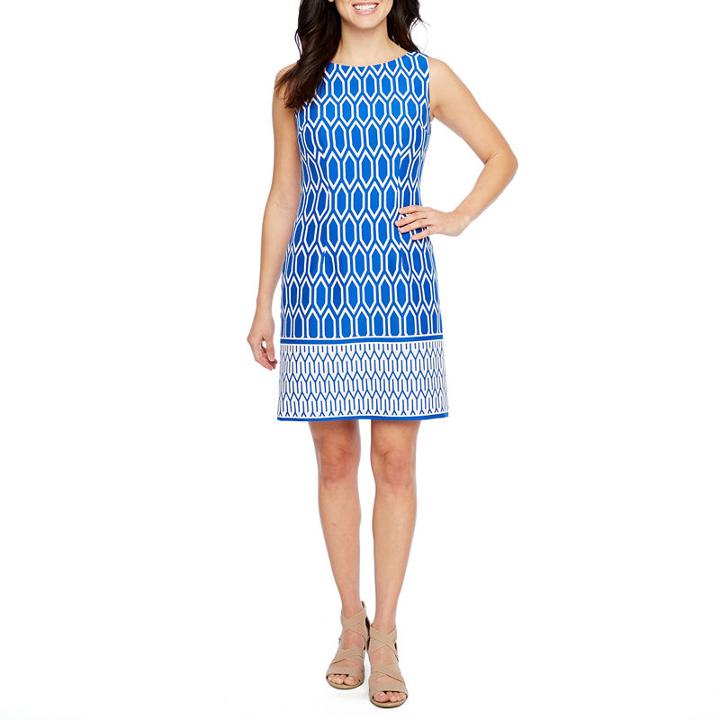 R & K Originals Sleeveless Geo Print Sheath Dress