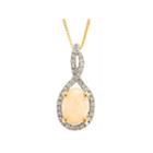 Limited Quantities! 1/5 Ct. T.w. White Opal 14k Gold Pendant Necklace