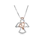 Hallmark Diamonds 1/10 Ct.t.w. Diamond Sterling Silver With 14k Rose Gold Accent Pendant Necklace