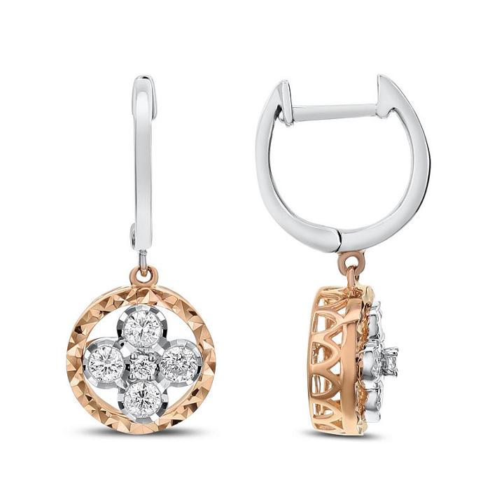 3/8 Ct. T.w. White Diamond 14k Rose Gold Drop Earrings