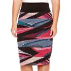 Bisou Bisou Laser-cut Stretch-knit Skirt - Plus