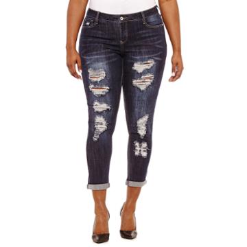 Hydraulic 28 Destructed Ankle Skinny Jean-juniors Plus