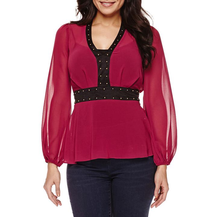 Bisou Bisou Studded Peplum Top