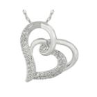 1/3 Ct. T.w. Diamond 10k White Gold Double Heart Pendant Necklace